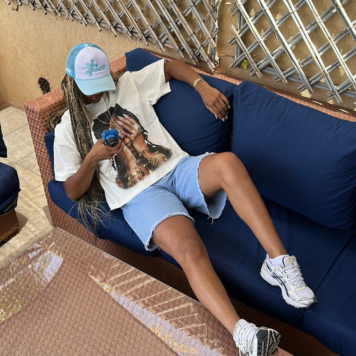 COASTAL DRIFT CAP | BLUE AND WHITE - Dezavoir